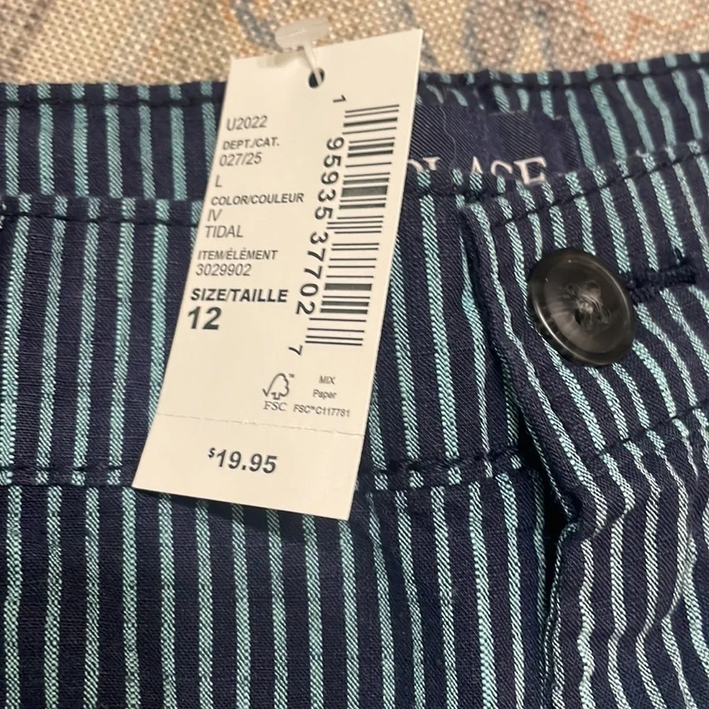 Boys navy pin stripe shorts - Picture 3 of 4